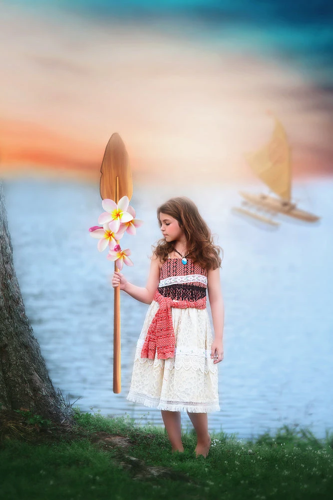 HAWAIIAN PRINCESS DRESS & NECKLACE SET - Image 4