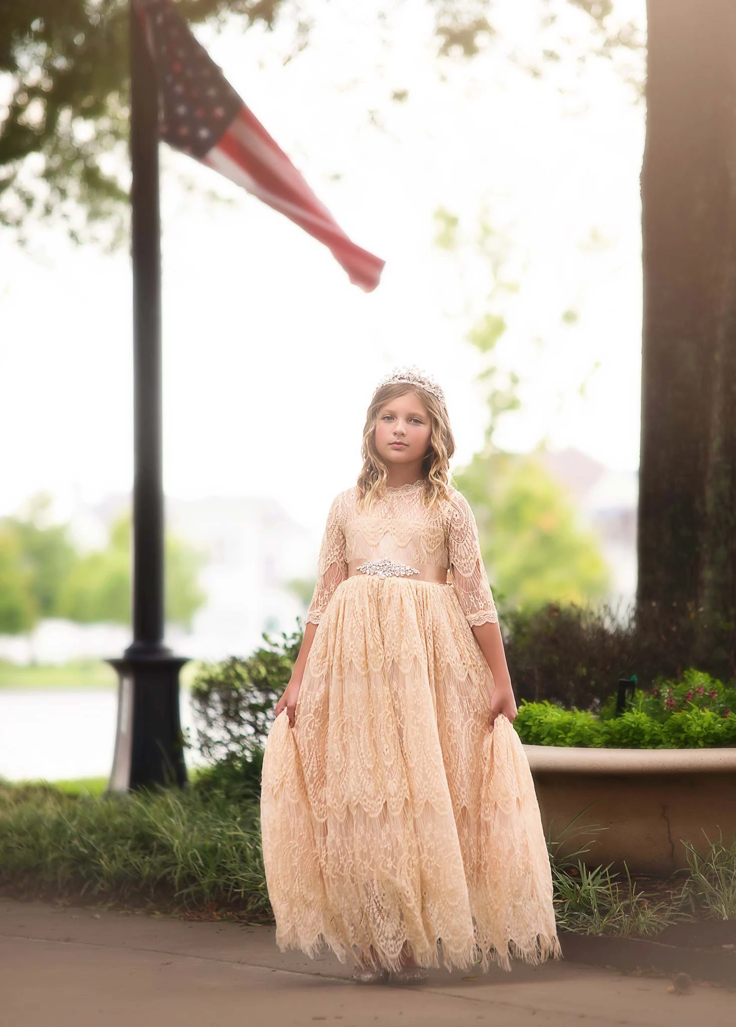 BELLA RAFAELA GOWN & BELT SET BUTTERSCOTCH