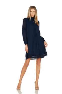 THEODORA SHIFT DRESS NAVY BLUE