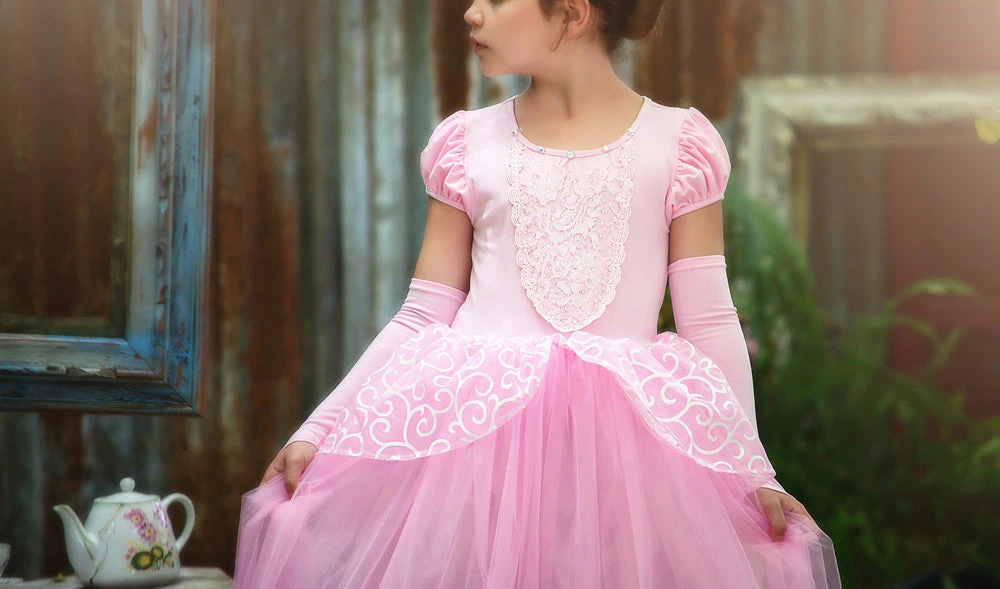 PRINCESS ADELINE GOWN & GLOVES SET PINK - Image 2