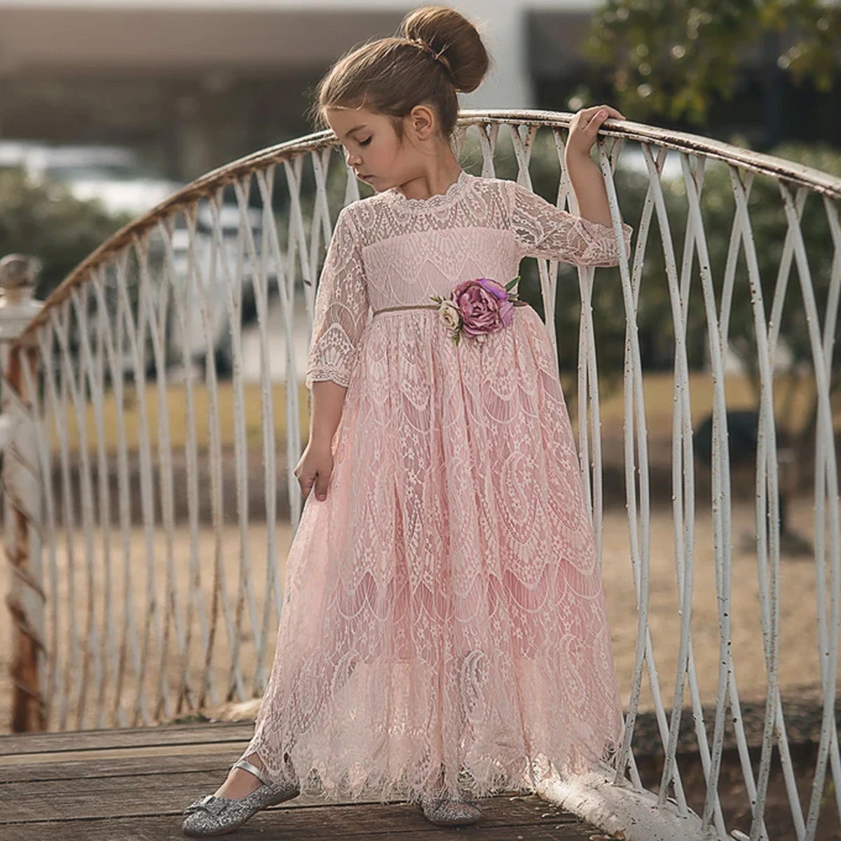 BELLA RAFAELA GOWN & BELT SET PINK - Image 3