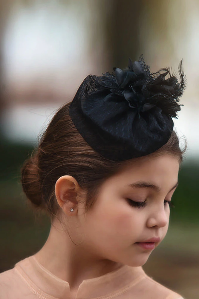 BLACK PILLBOX HAT - Image 2