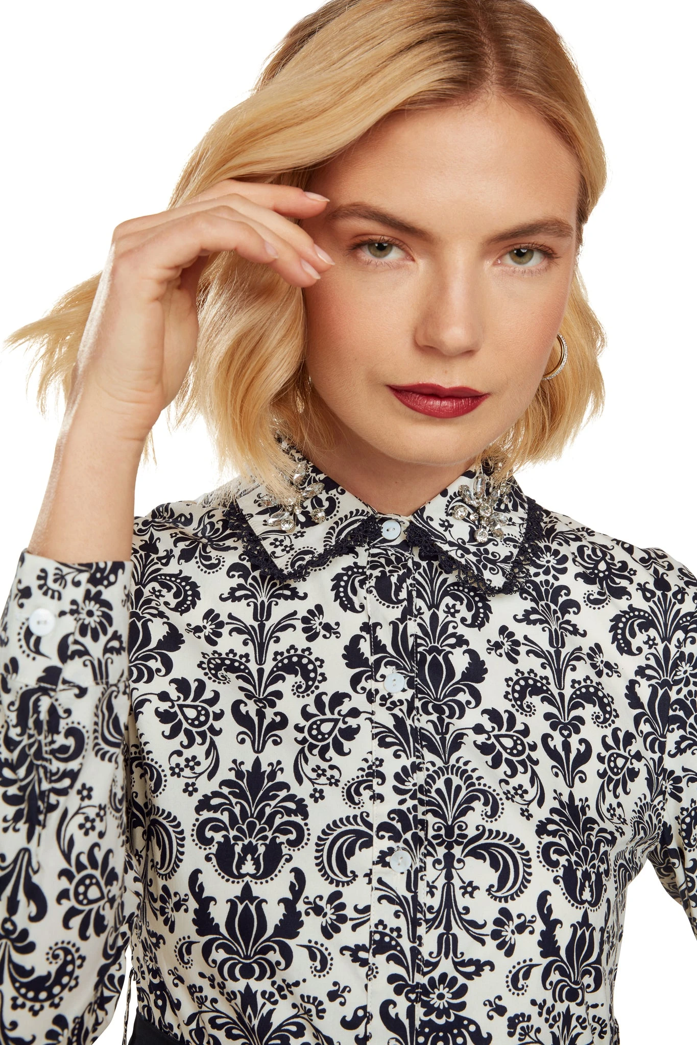 CONSTANCE MAXI DRESS NAVY DAMASK - Image 14