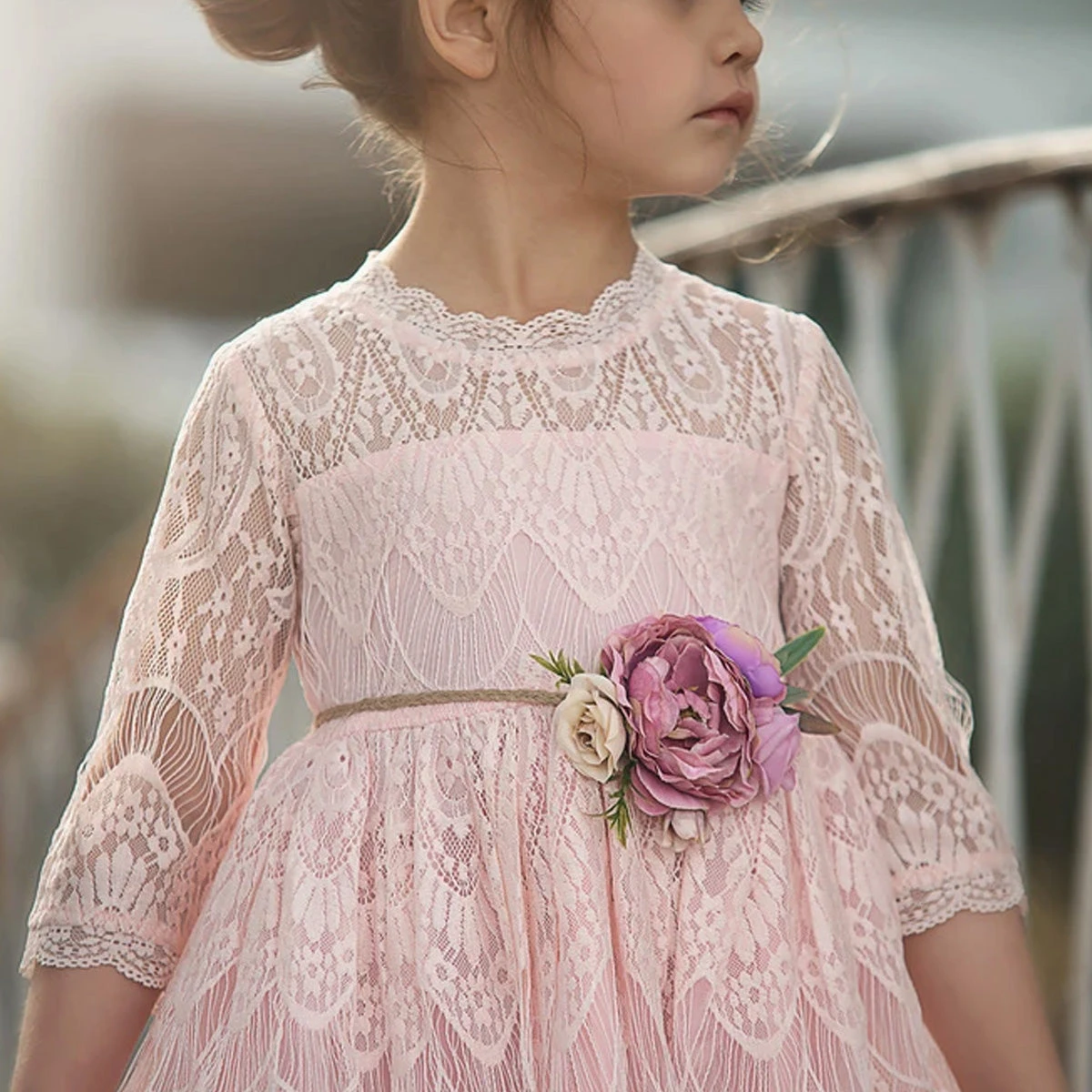 BELLA RAFAELA GOWN & BELT SET PINK - Image 4