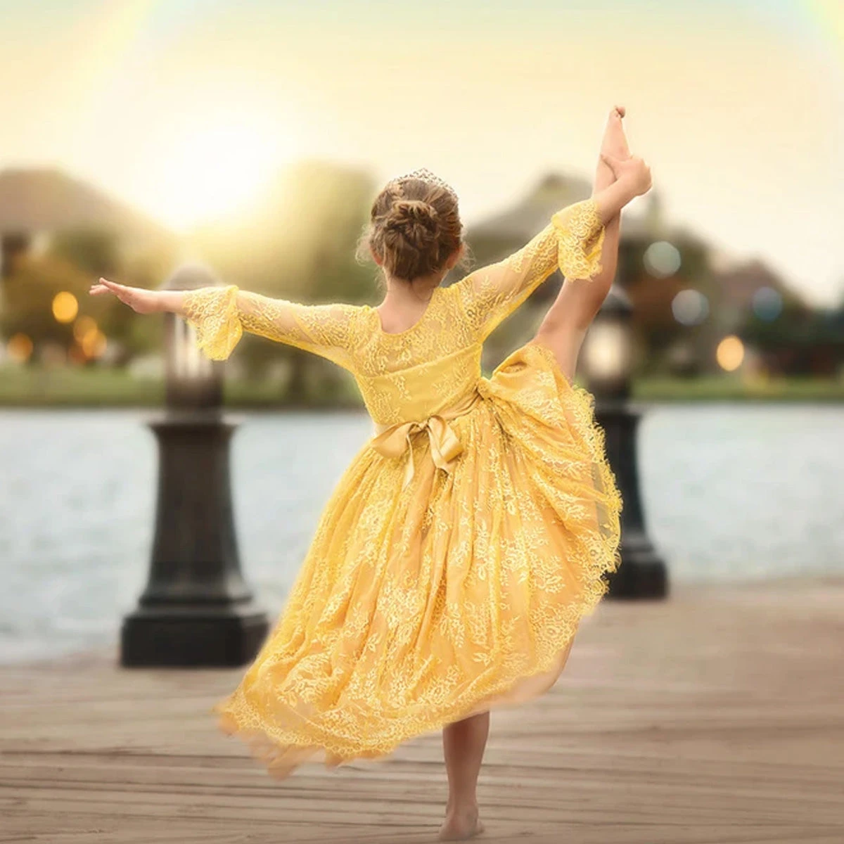 AINSLEY DRESS & BELT SET SUNFLOWER - Image 4