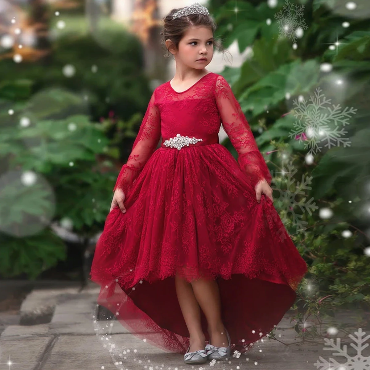 AINSLEY DRESS & BELT SET CRIMSON - Image 5