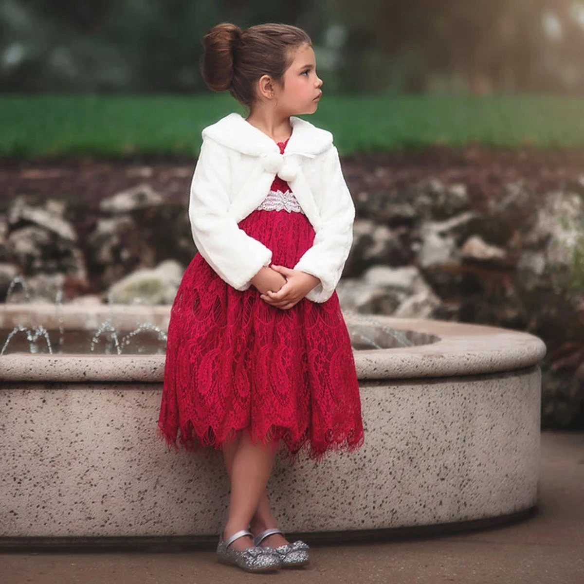 BELLA RAFAELA DRESS & BELT SET-CRIMSON - Image 6