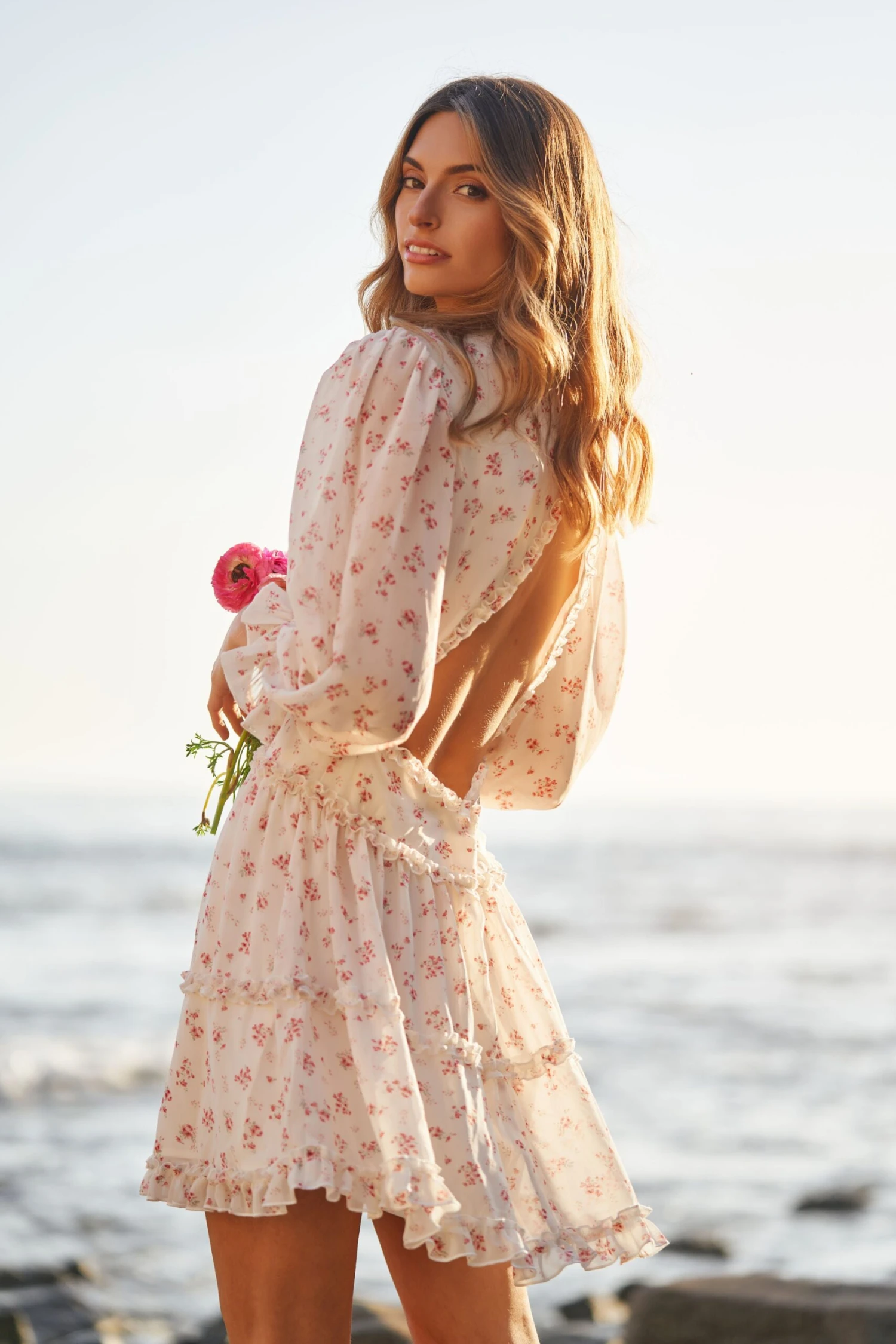 GRACE MINI DRESS PINK FLORAL - Image 7