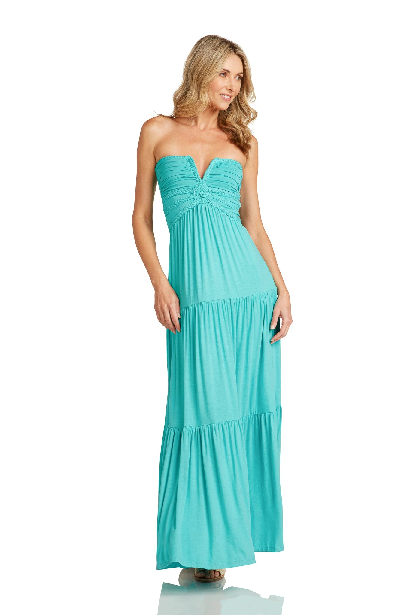 LUCILLE MAXI DRESS TURQUOISE - Image 5