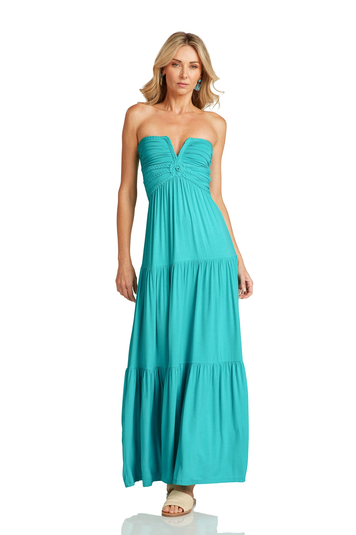 LUCILLE MAXI DRESS TURQUOISE - Image 2
