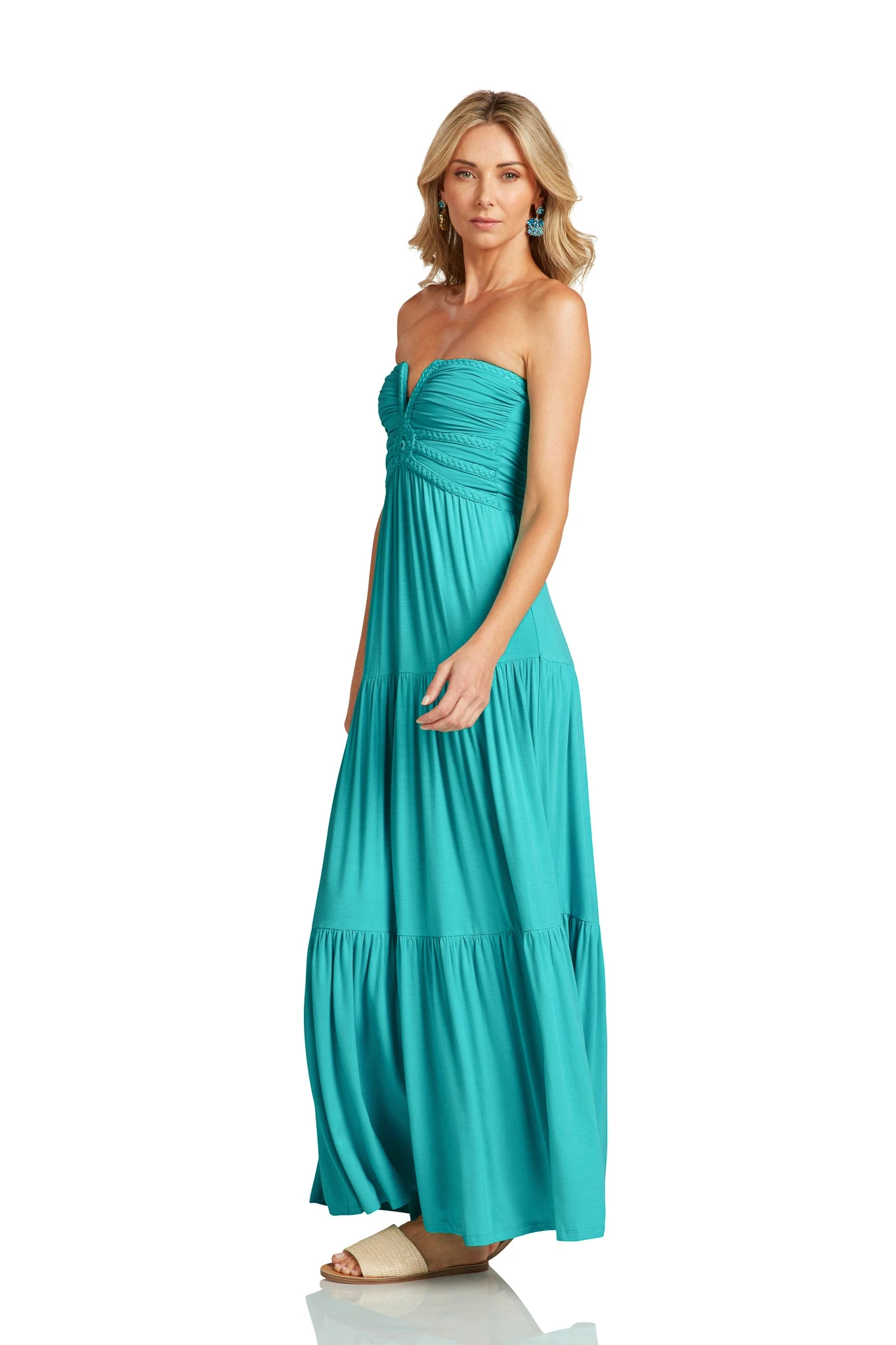 LUCILLE MAXI DRESS TURQUOISE - Image 3