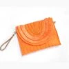 LEILANI WOVEN CLUTCH TANGERINE
