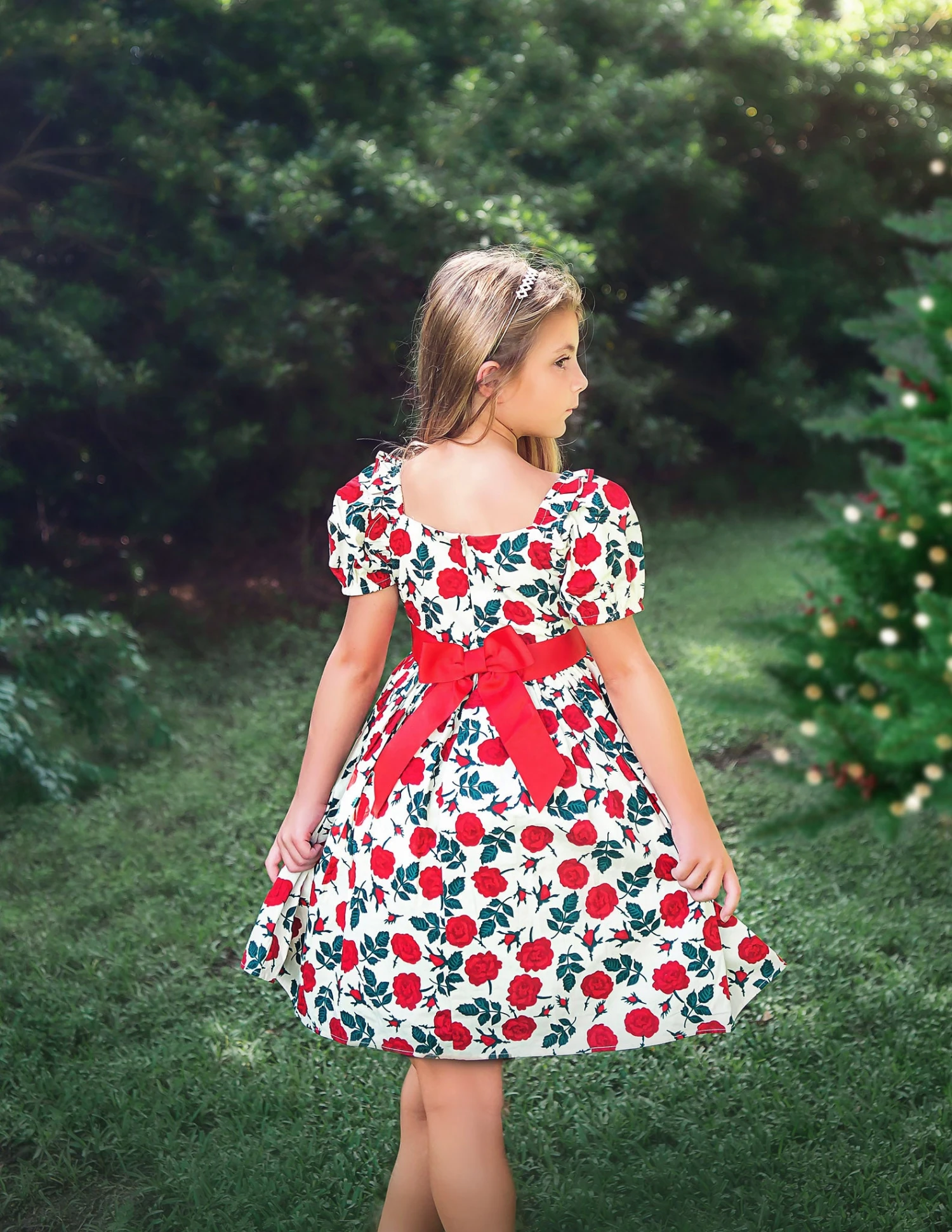 ARIELLE DRESS RED ROSE FLORAL - Image 3