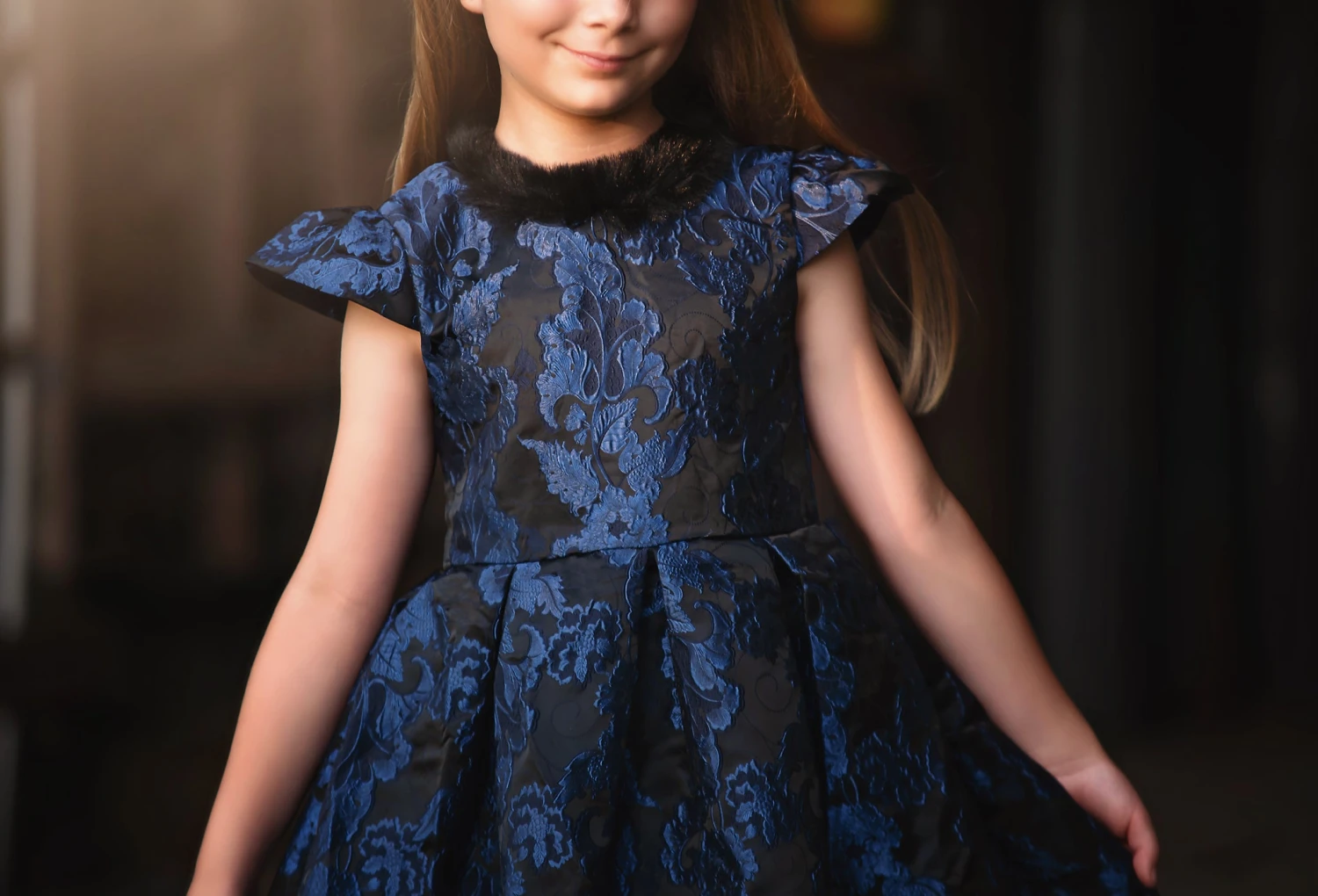 EVANGELINE DRESS NAVY JACQUARD - Image 2