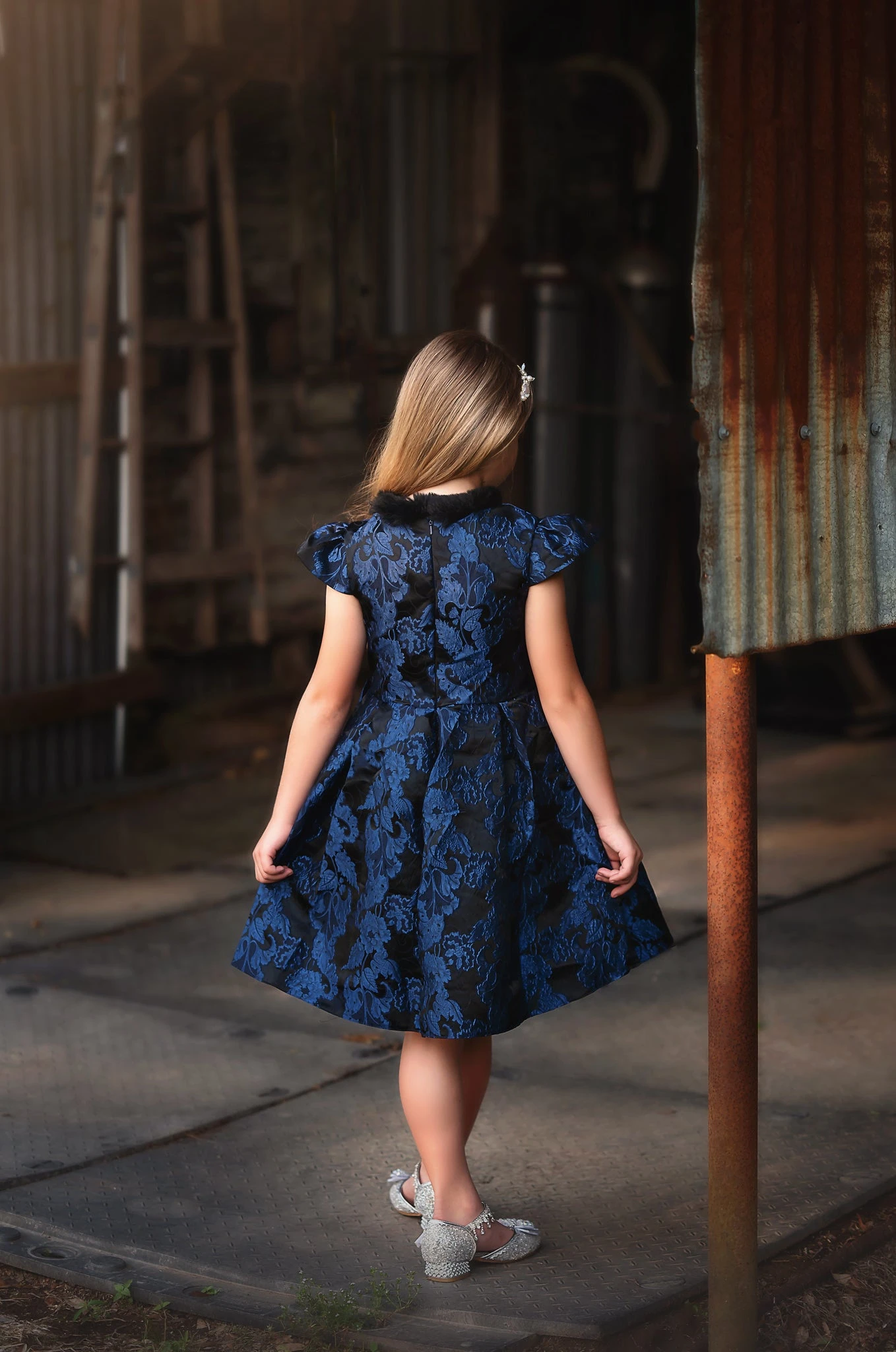 EVANGELINE DRESS NAVY JACQUARD - Image 3